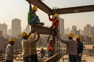        عمال تجهيز وتركيب الإنشاءات المعدنية    